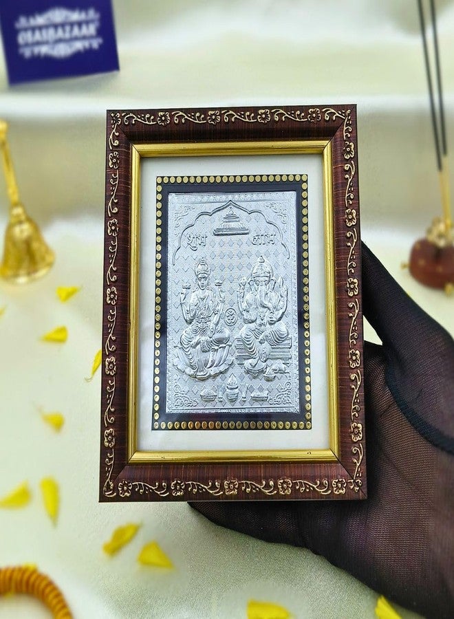 Osasbazaar Pure Silver Ganesh ji Laxmi ji Photo Frame - 99% Purity Certified - Image 3